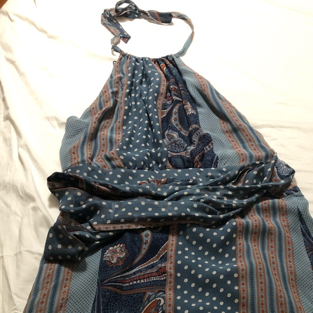 BCBG Max Azria Silk Halter Wrap Dress